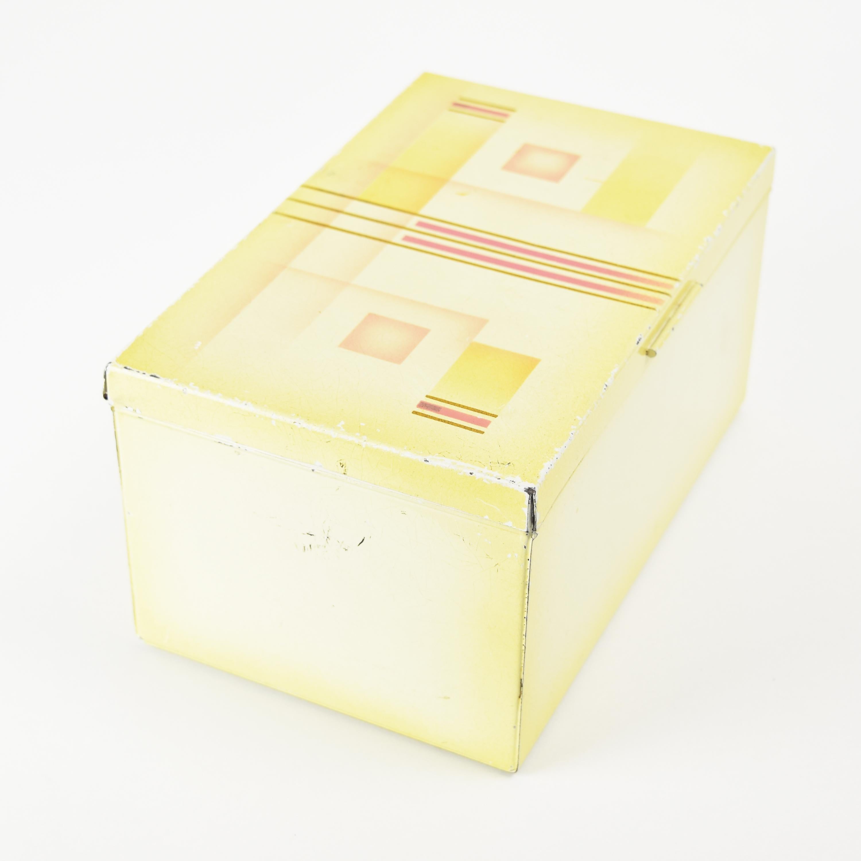 Art Deco Modernist Spritzdekor Metal Tin Box Container Marianne Brandt Bauhaus For Sale 2