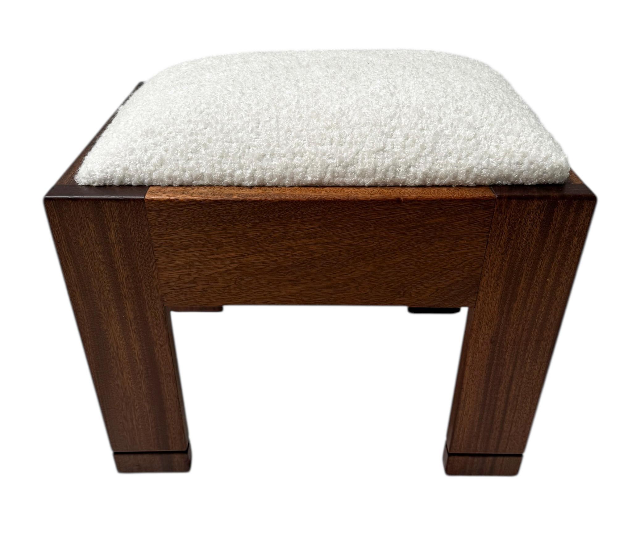 Art Deco Modernist Stool by J.A. Muntendam for L.O.V. Oosterbeek, 1920s In Good Condition For Sale In Amsterdam, NL