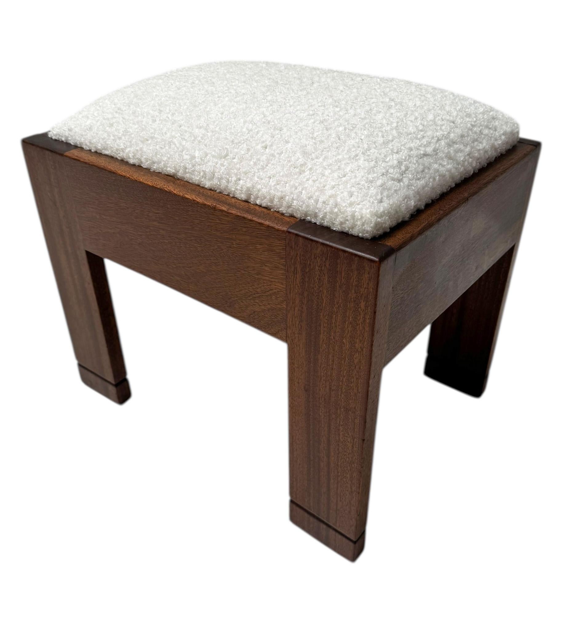 Early 20th Century Art Deco Modernist Stool by J.A. Muntendam for L.O.V. Oosterbeek, 1920s For Sale