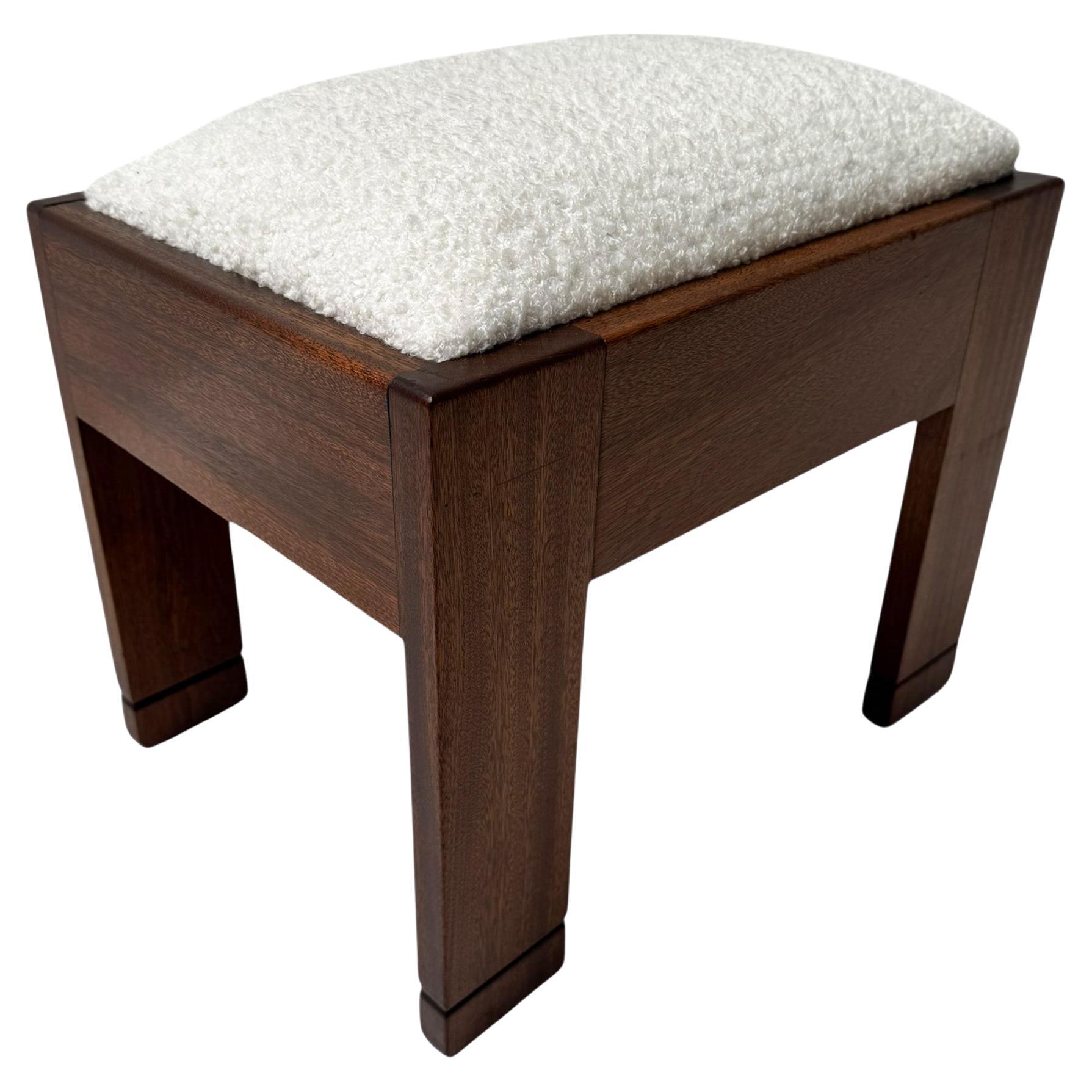 Art Deco Modernist Stool by J.A. Muntendam for L.O.V. Oosterbeek, 1920s For Sale