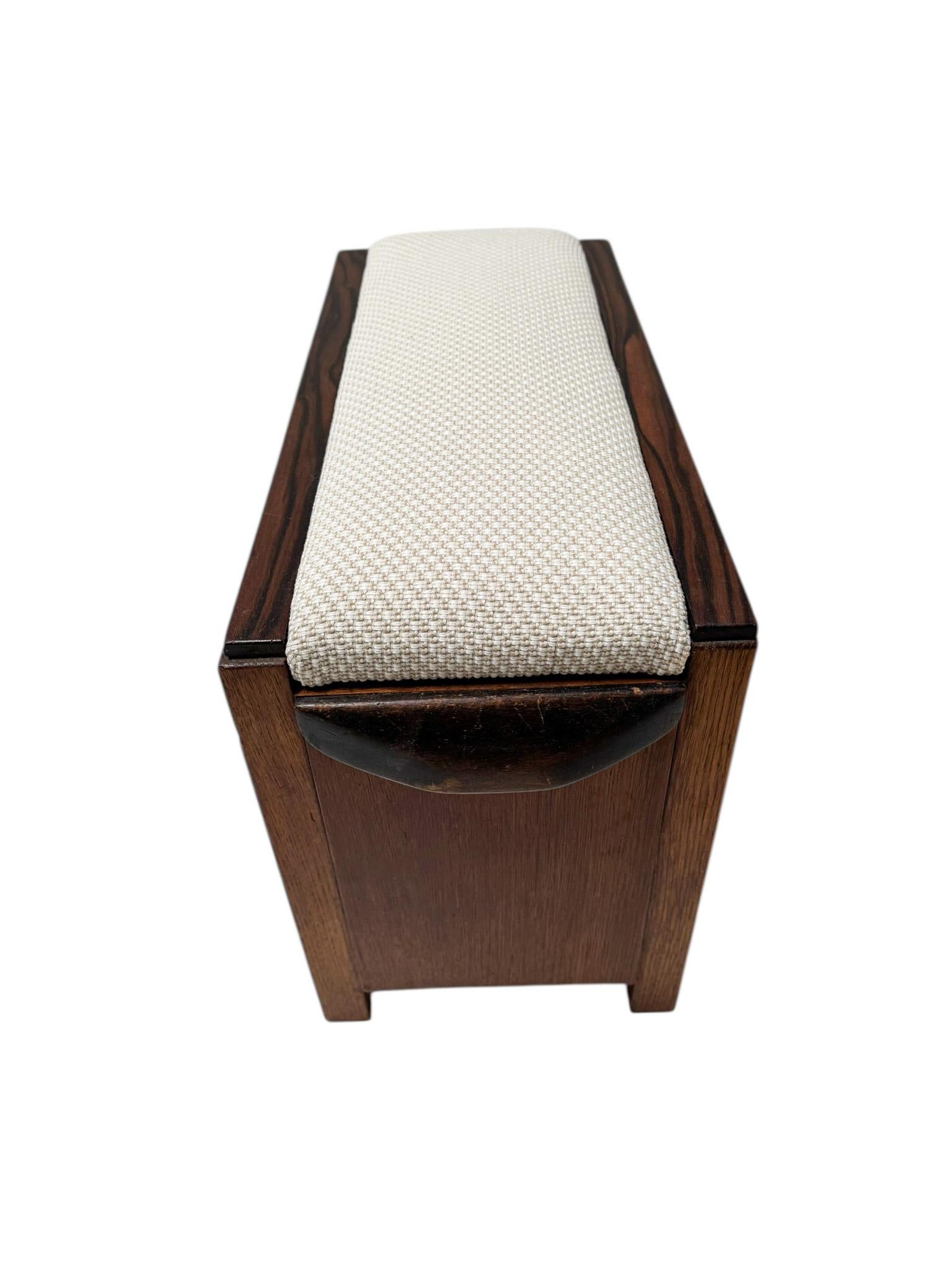 Sgabello modernista Art Déco con tessuto De Ploeg, anni '20 in vendita 4