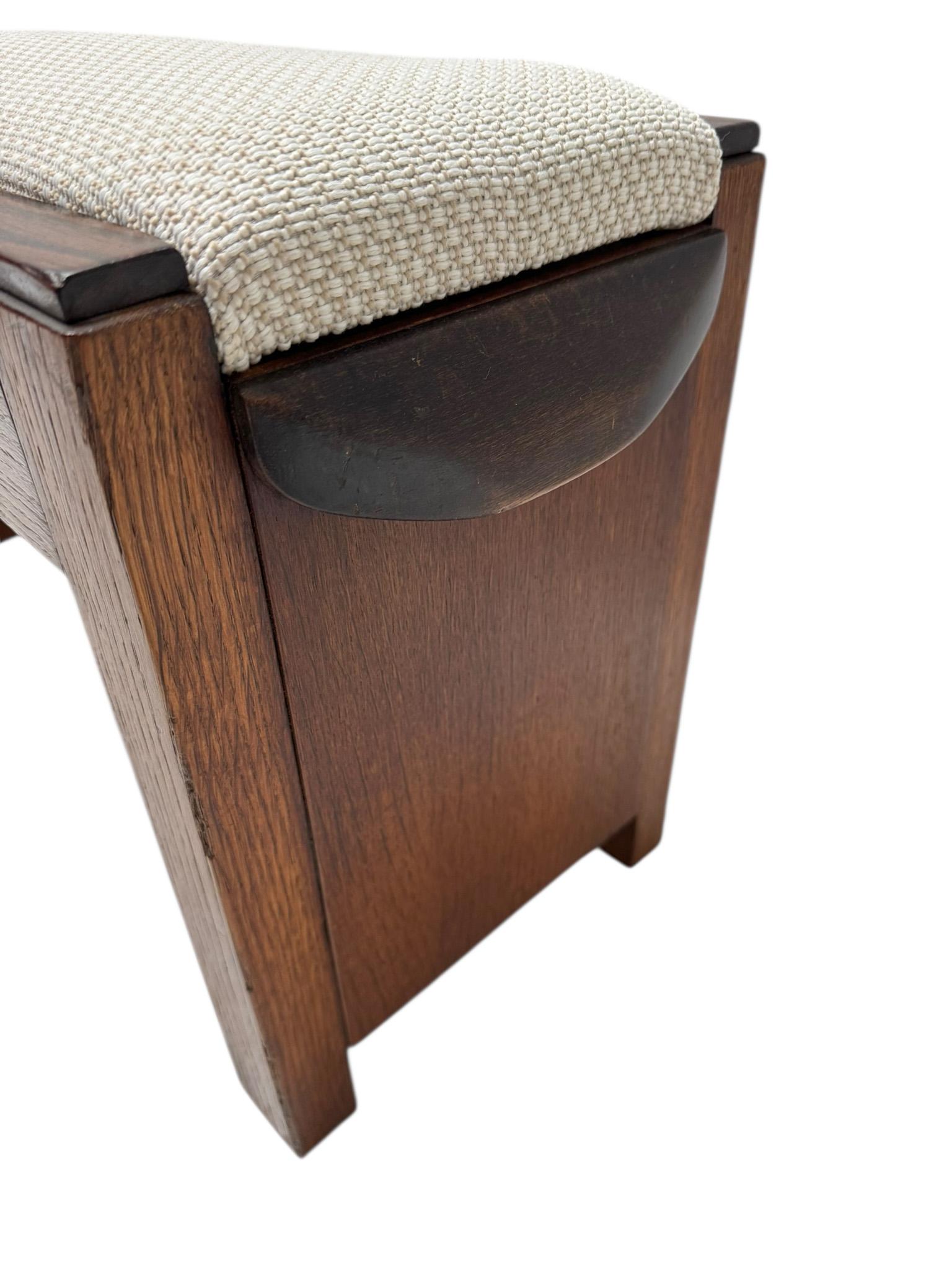 Sgabello modernista Art Déco con tessuto De Ploeg, anni '20 In condizioni buone in vendita a Amsterdam, NL