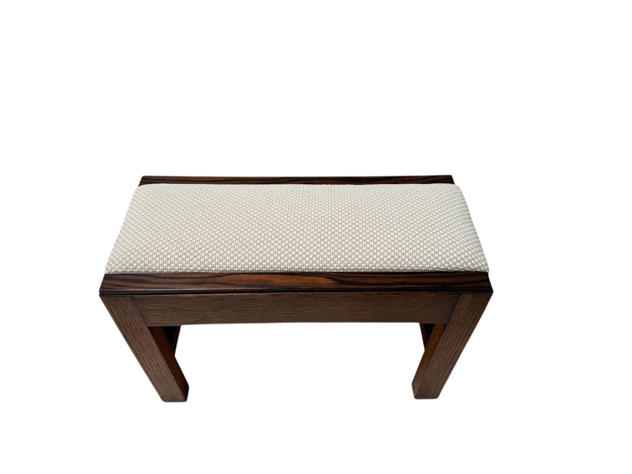 Tessuto Sgabello modernista Art Déco con tessuto De Ploeg, anni '20 in vendita