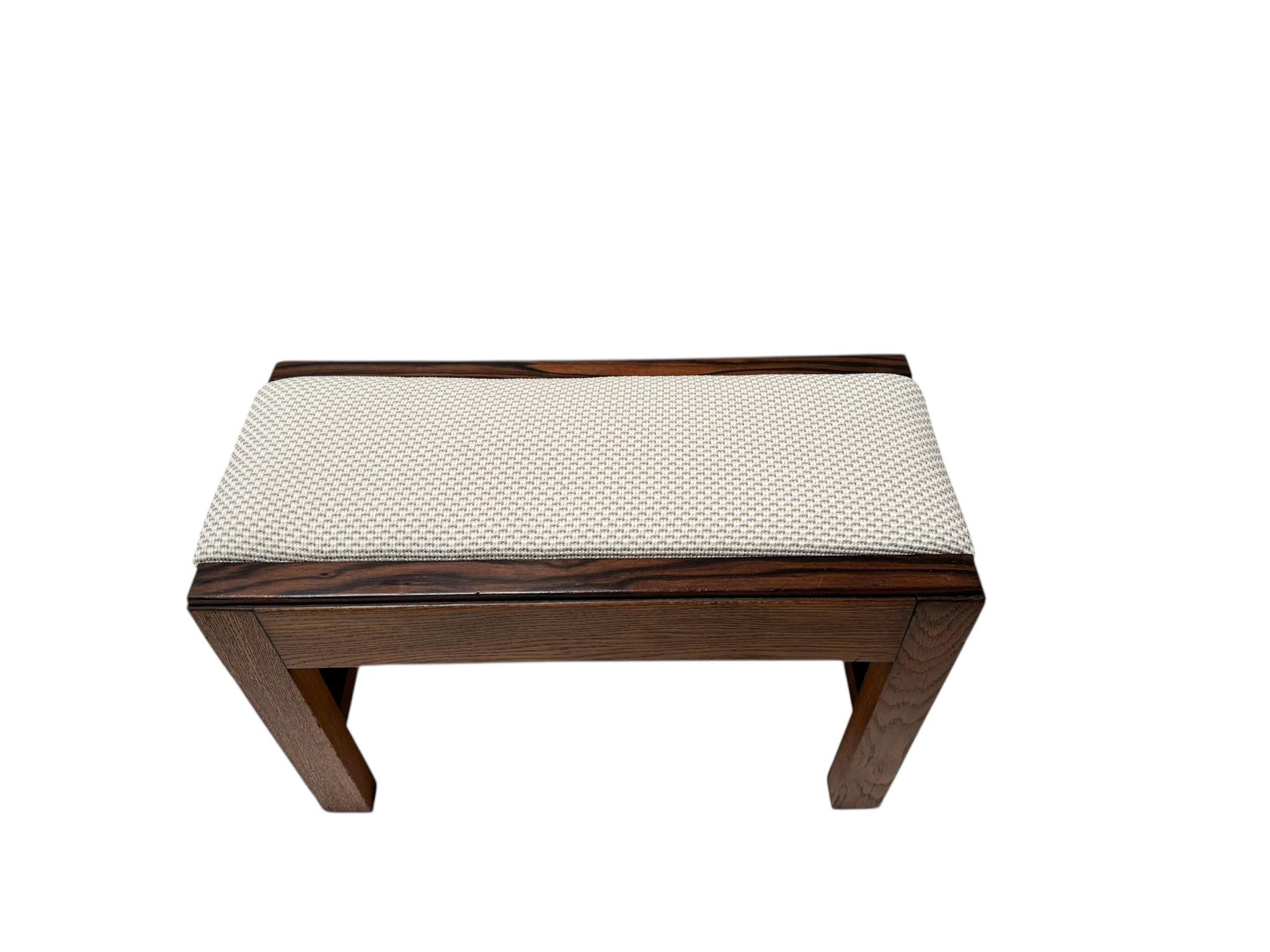 Sgabello modernista Art Déco con tessuto De Ploeg, anni '20 in vendita 2