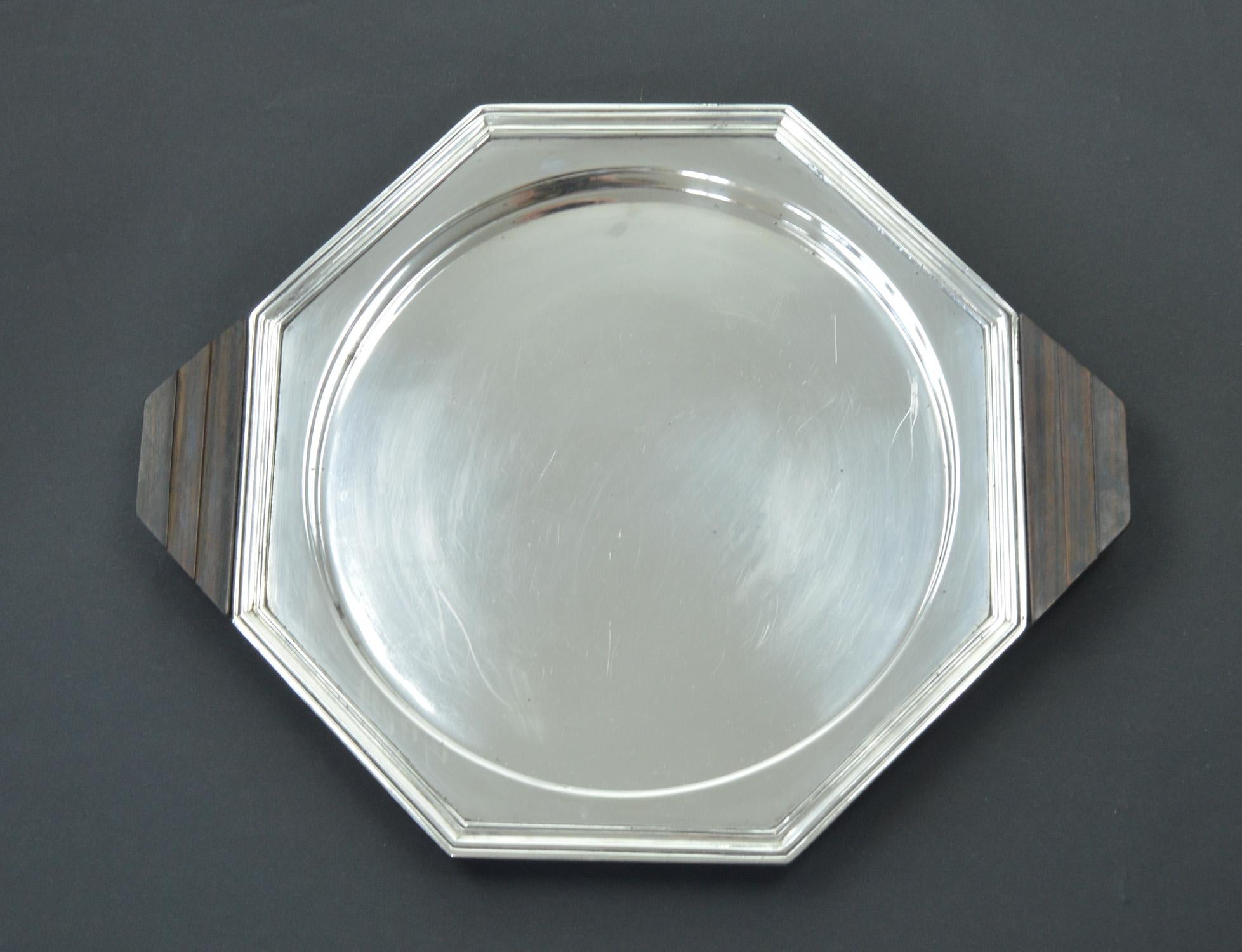 Italian Art Deco Modernist Style Silver Plated Tray