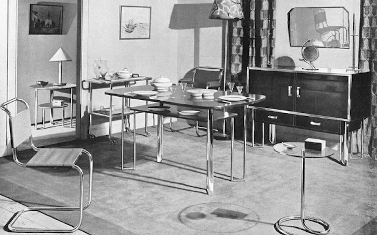 Chrome Bauhaus Two-Tier Chromium & Cellulosed Table from Heal and Son, 1931
