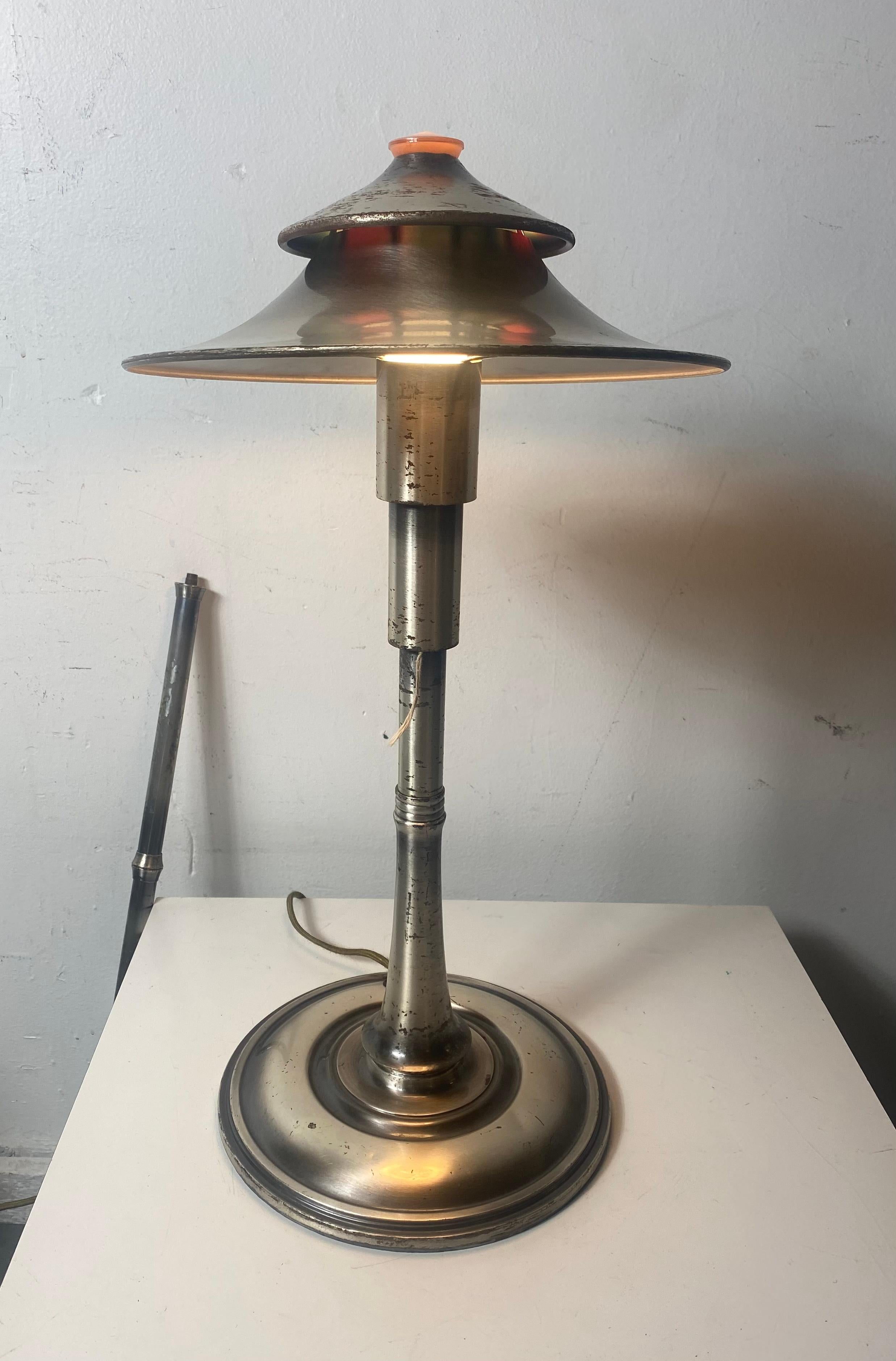 Early 20th Century Art Deco Modernist Table or Floor Lamp by Leroy C. Doane for Miller