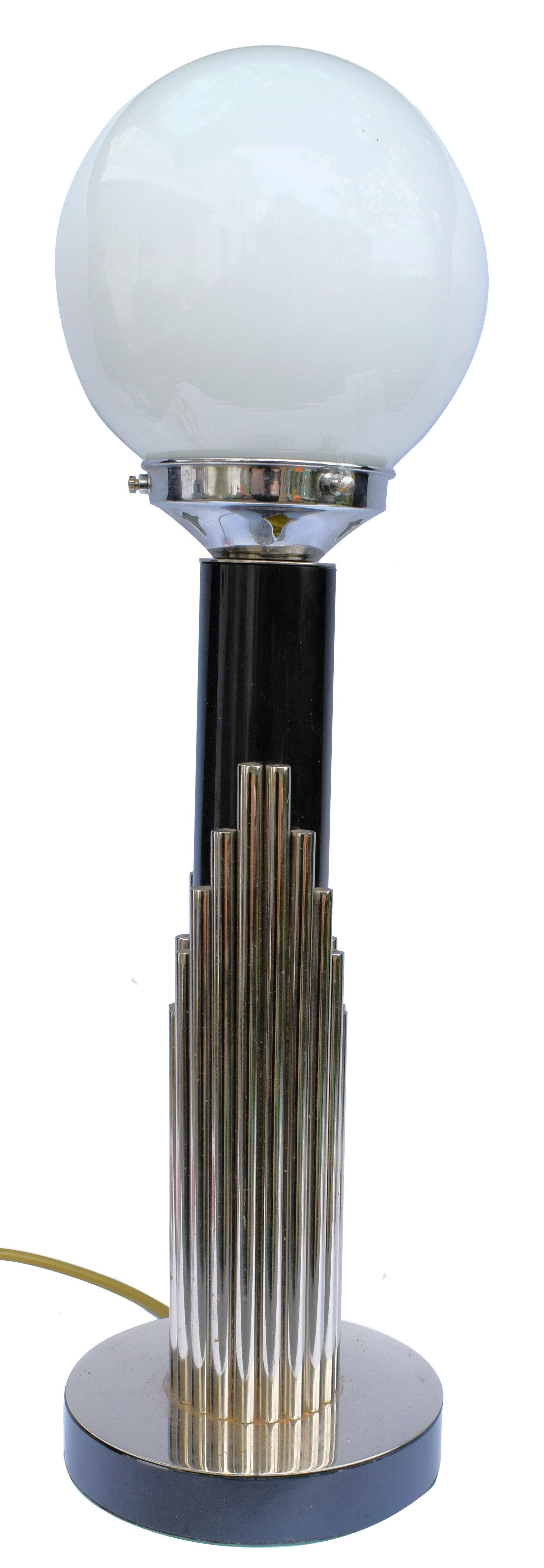 Art Deco Modernist Tall Table Lamp In Good Condition In Devon, England