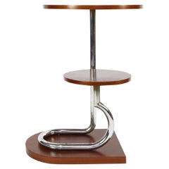 Vintage Art Deco Modernist Tubular Table Gueridon or Plant Stand, French, 1930s