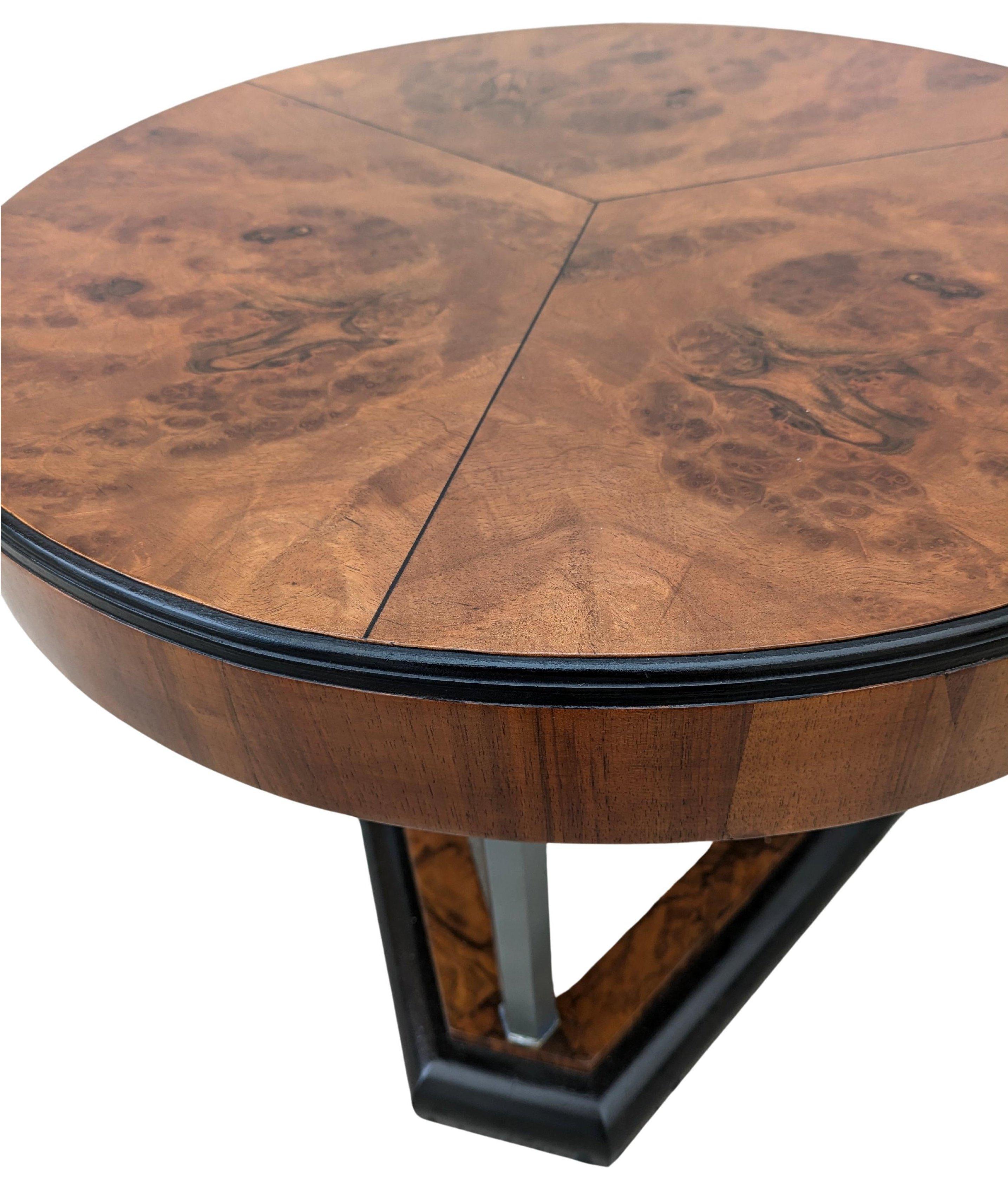 20th Century Art Deco Modernist  Walnut & Chrome Table, c1930 For Sale