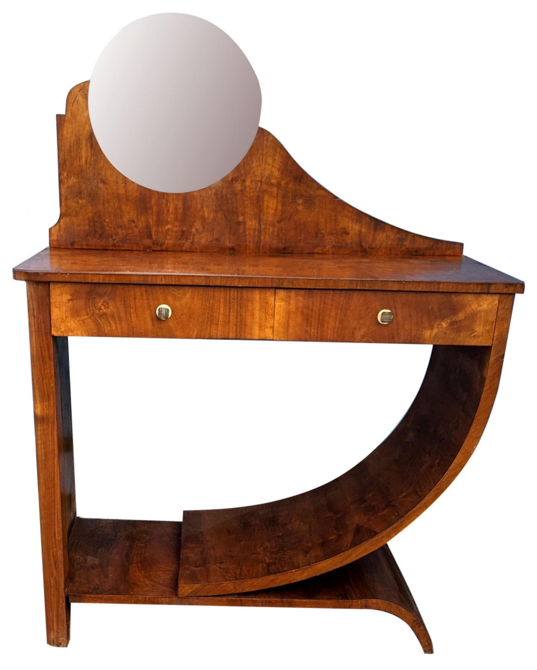 For your consideration is this original 1930s Art Deco Walnut dressing table. Originating from England and oozing everything about this wonderful bygone era we've all come to love and admire, this dressing table is one not to be missed! Veneered in