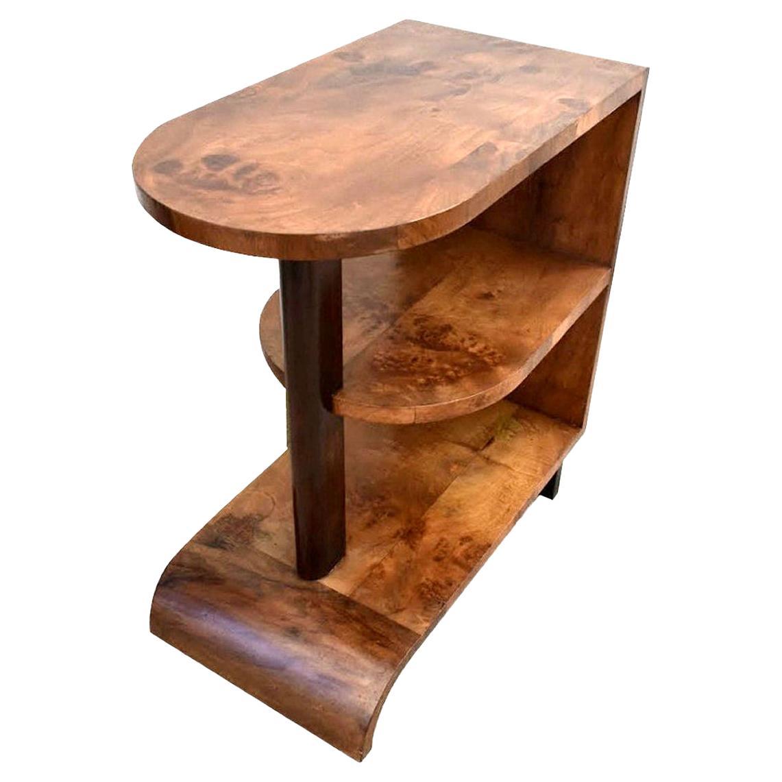 Modernistischer Art-Déco-Tisch aus Nussbaumholz, englisch, um 1930