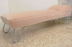Art Deco Mohair Chaise by Kem Weber