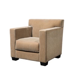 Art Deco Mohair Club Chairs signed Jean-Michel Frank for Ecart International