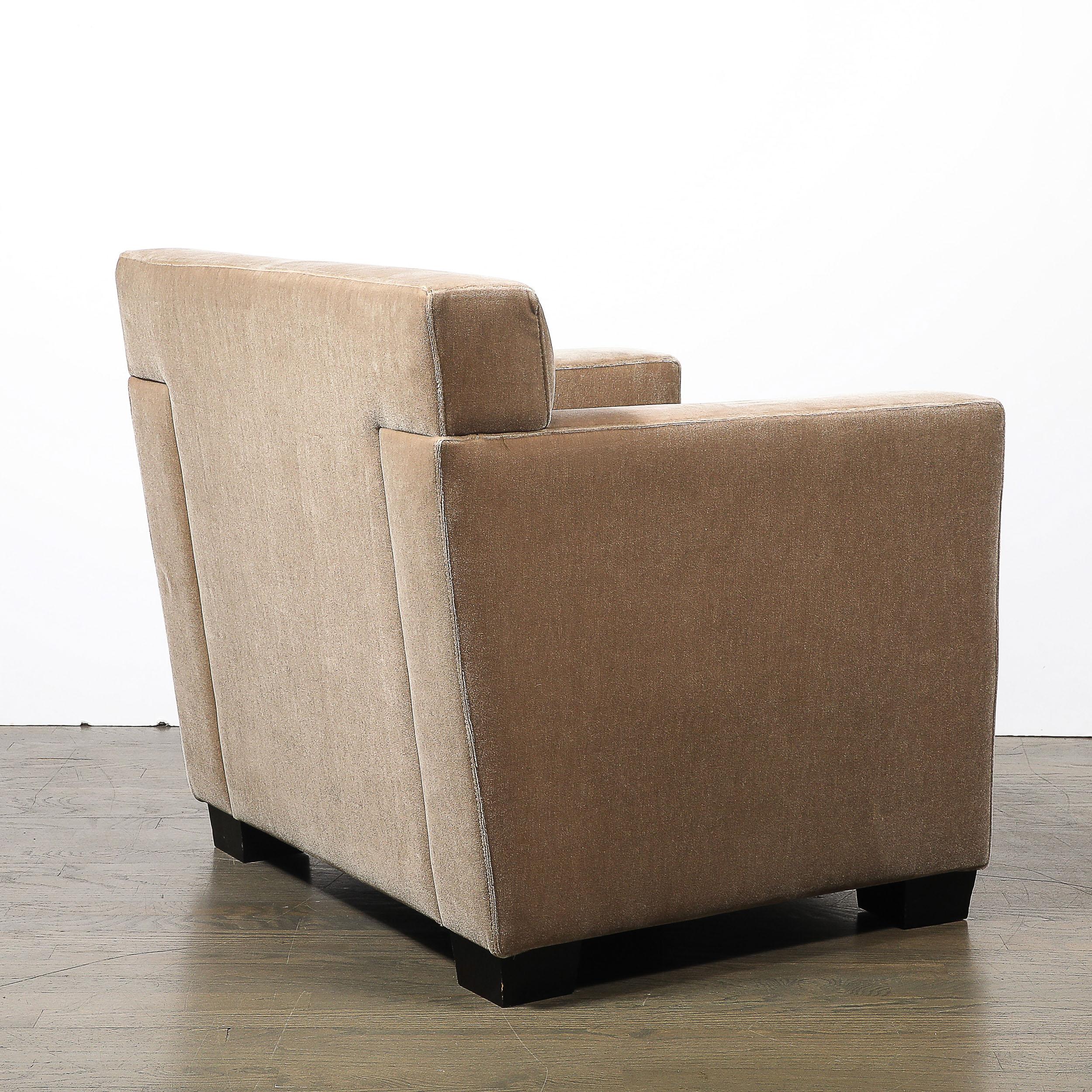 20ième siècle Fauteuils club en mohair Art Déco signés Jean-Michel Frank pour Ecart International en vente