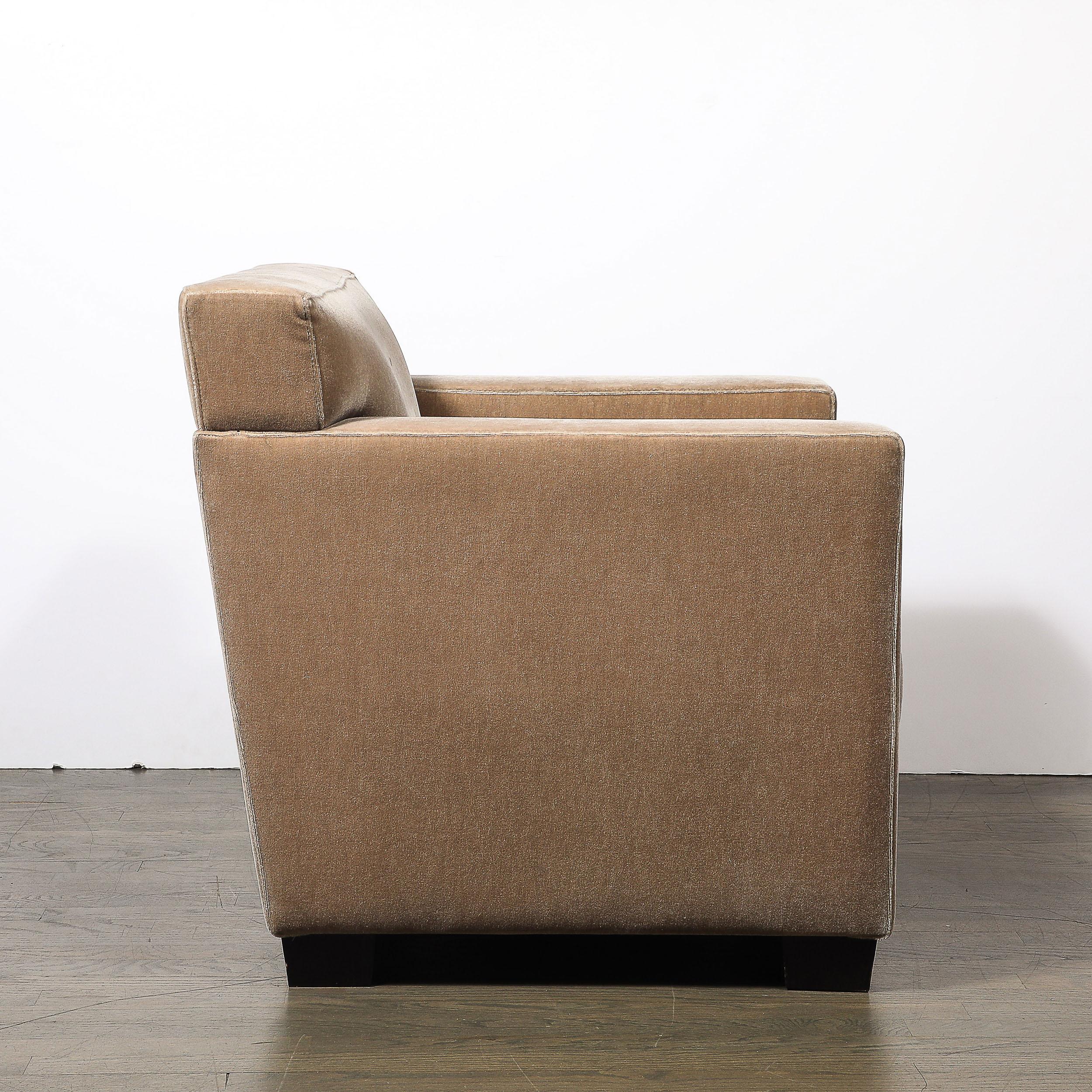 Mohair Fauteuils club en mohair Art Déco signés Jean-Michel Frank pour Ecart International en vente