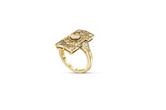 Art Deco Moissanit Hochzeit 14k Gold Ring