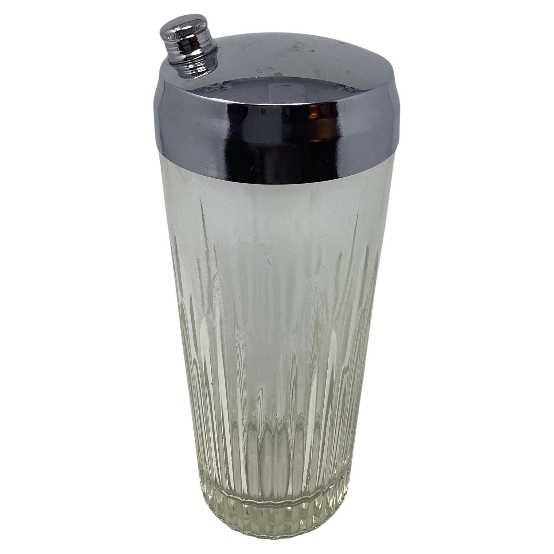 Art Deco Molded Glass Cocktail Shaker  For Sale