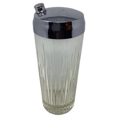 Antique Art Deco Molded Glass Cocktail Shaker 