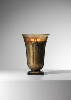 Lampe à vasque lumineuse en verre moulé Art Déco