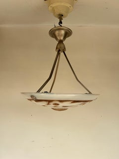 Art Deco Molded Glass Pendant Light