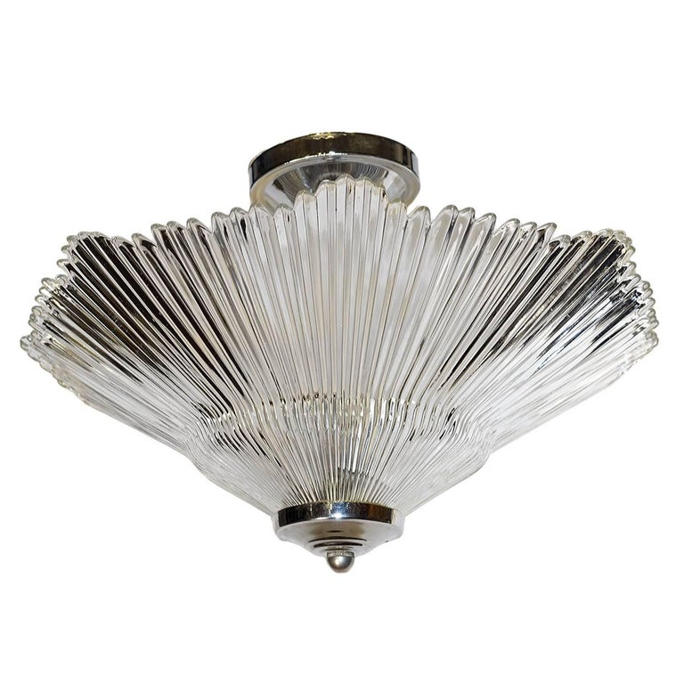 Art Deco Molded Glass Star Light Fixture at 1stDibs