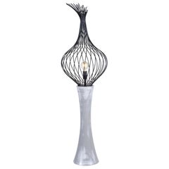 Lampadaire Art Déco Monforte Gris Noir Fait à la main au Portugal par Greenapple
