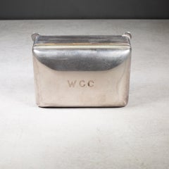 Art Deco Monogramm "WCC" Versilberte Zigarettenschachtel c.1930
