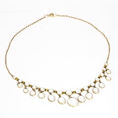 Art Deco Moonstone and 9 Carat Gold Fringe Necklace