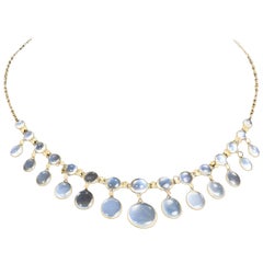 Art Deco Moonstone and 9 Carat Gold Fringe Necklace