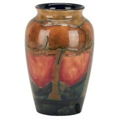 Antique Art Deco MOORCROFT  Pottery EVENTIDE pattern vase. Circa 1923.