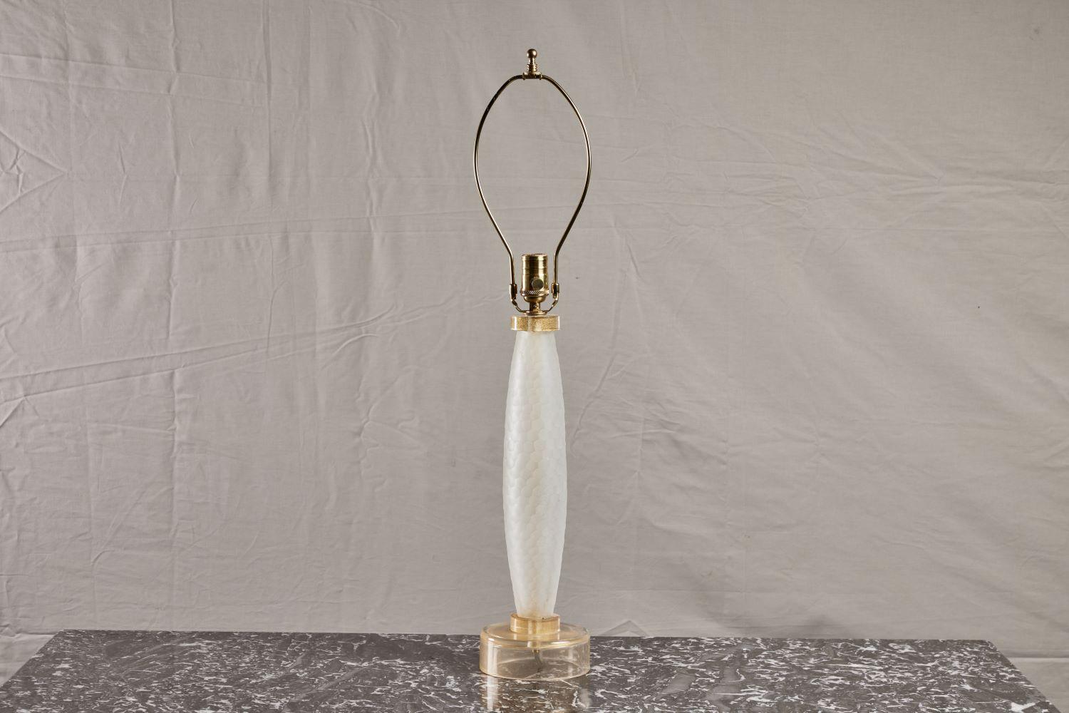 Art Deco Morano Glass Table Lamp from the 20th Century.