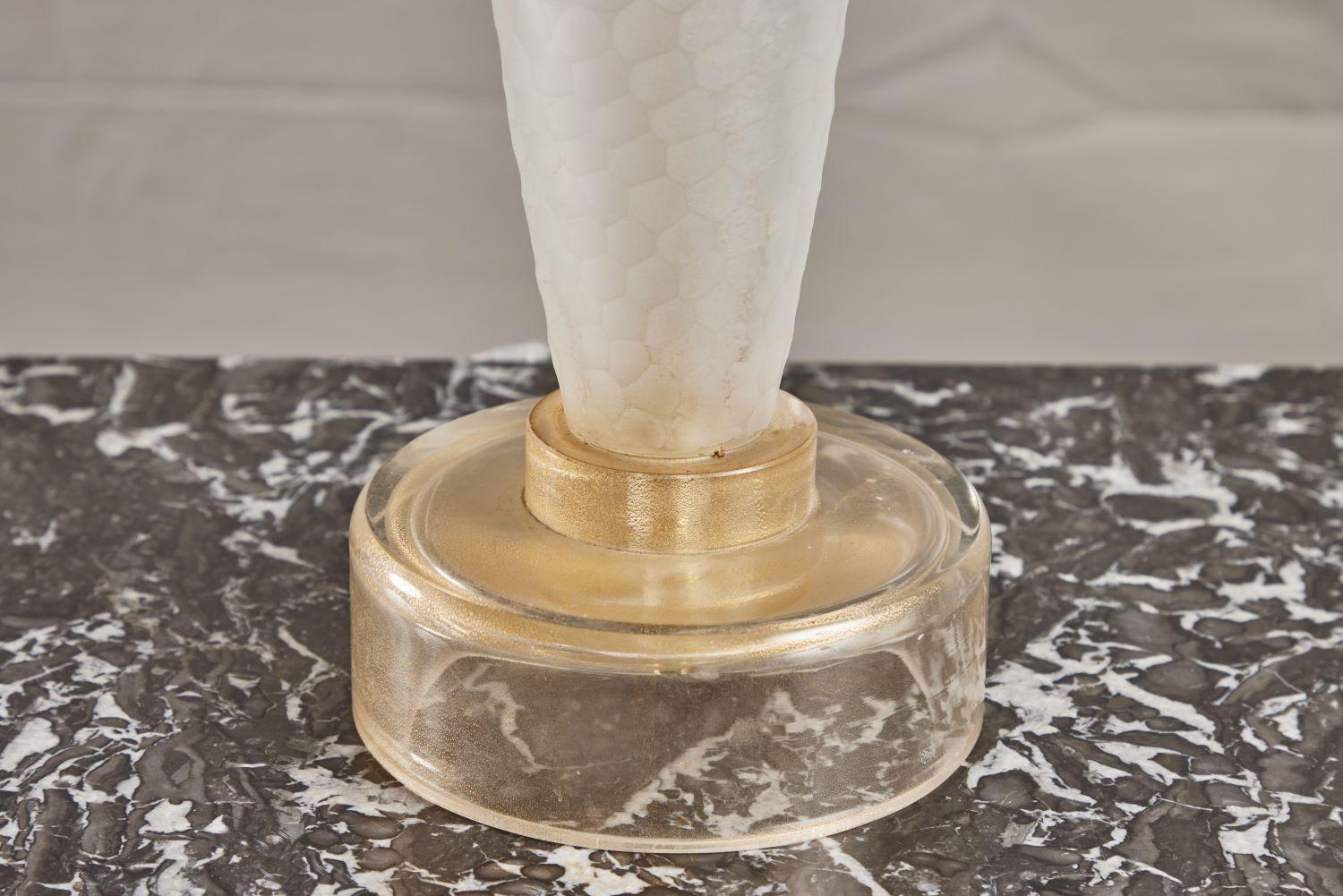 Italian Art Deco Morano Glass Table Lamp