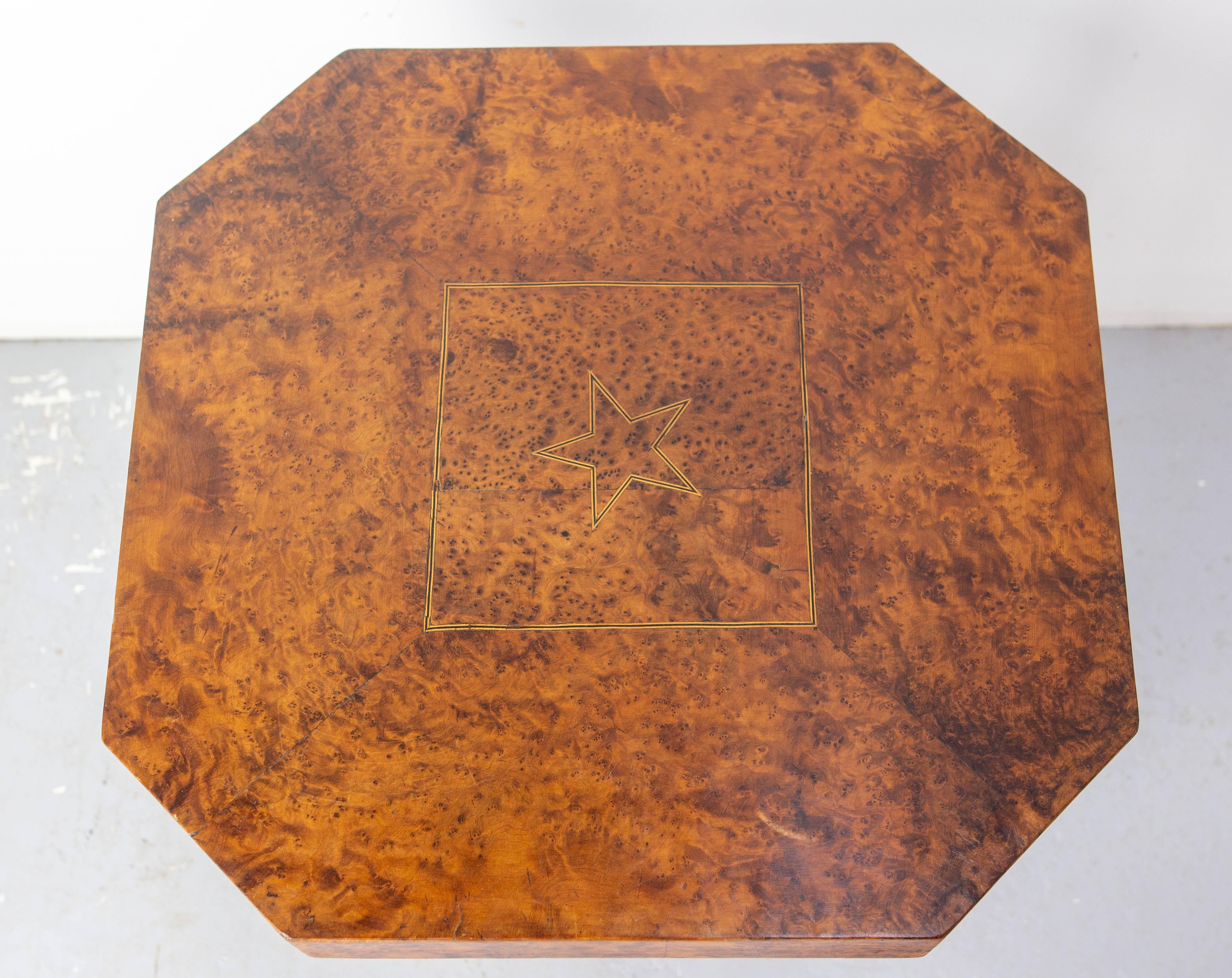 Art Deco Moroccan Table Inlaid Moorish Burl Thuya Side or Centre Table For Sale 4