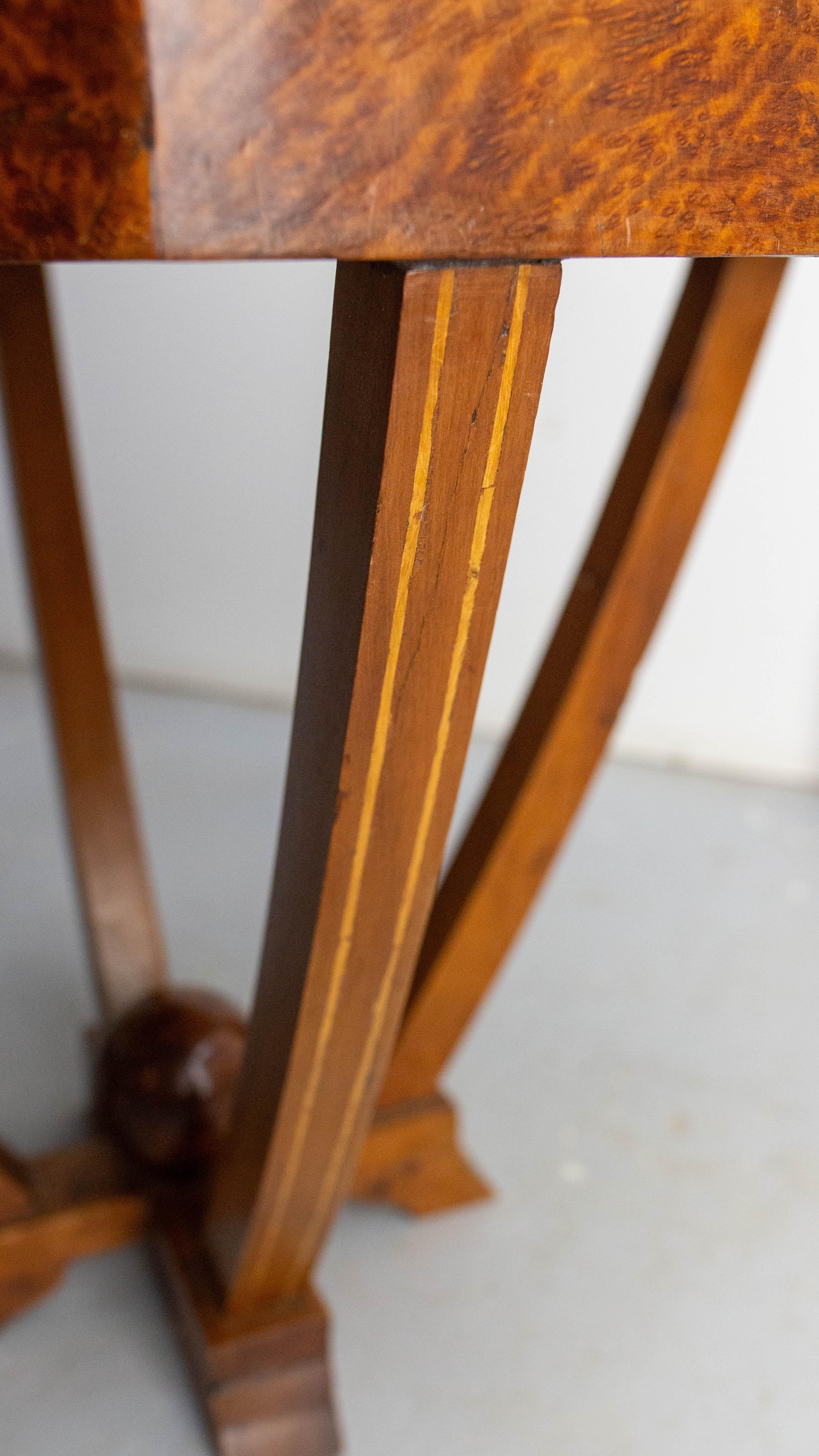 Art Deco Moroccan Table Inlaid Moorish Burl Thuya Side or Centre Table For Sale 6