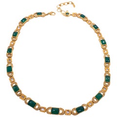 Art Deco Style Mosaic 22.07 Carat Emerald Unisex Coomi Necklace