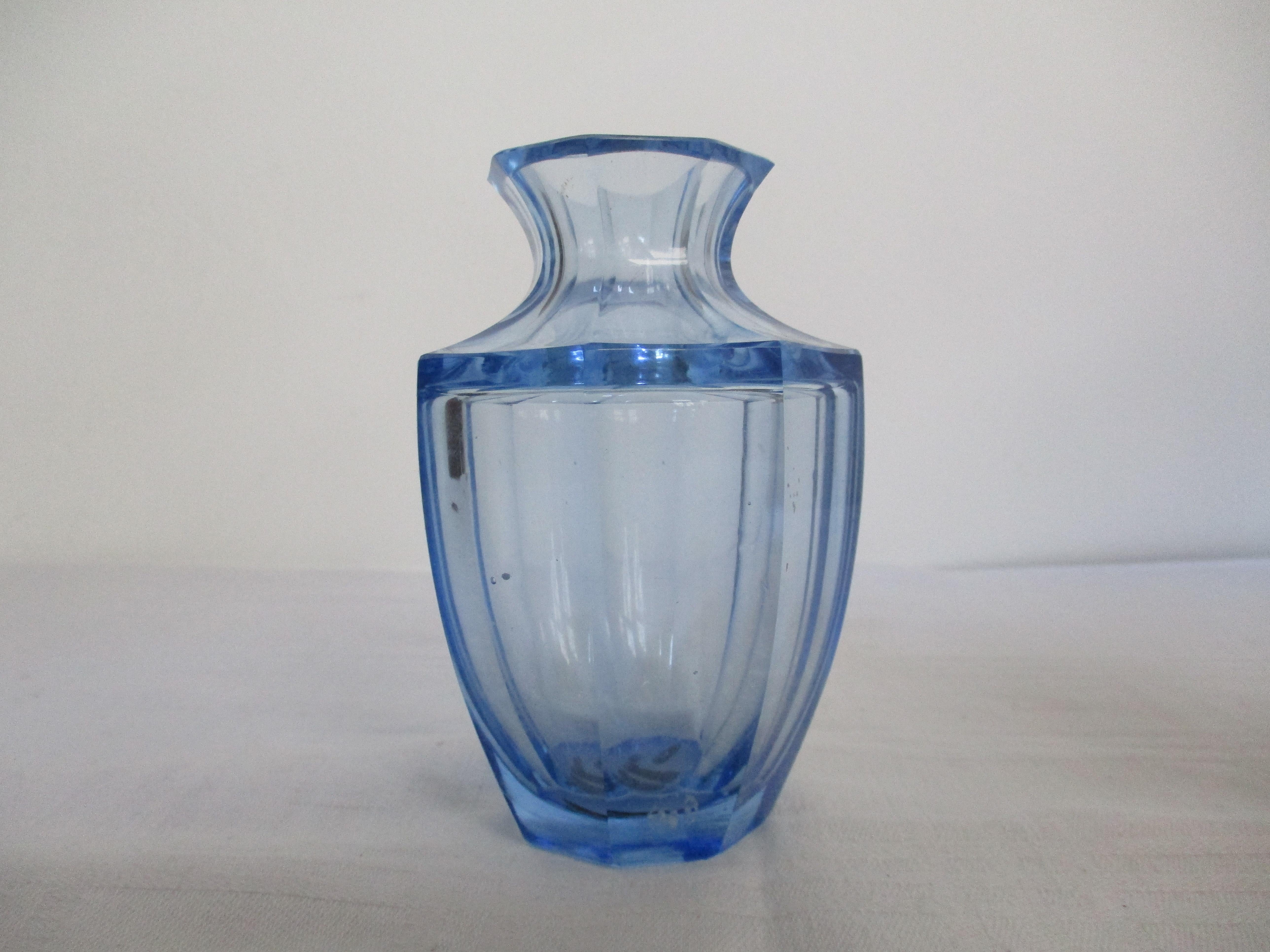 Czech Art Deco Moser Glass Vase 1930s For Sale