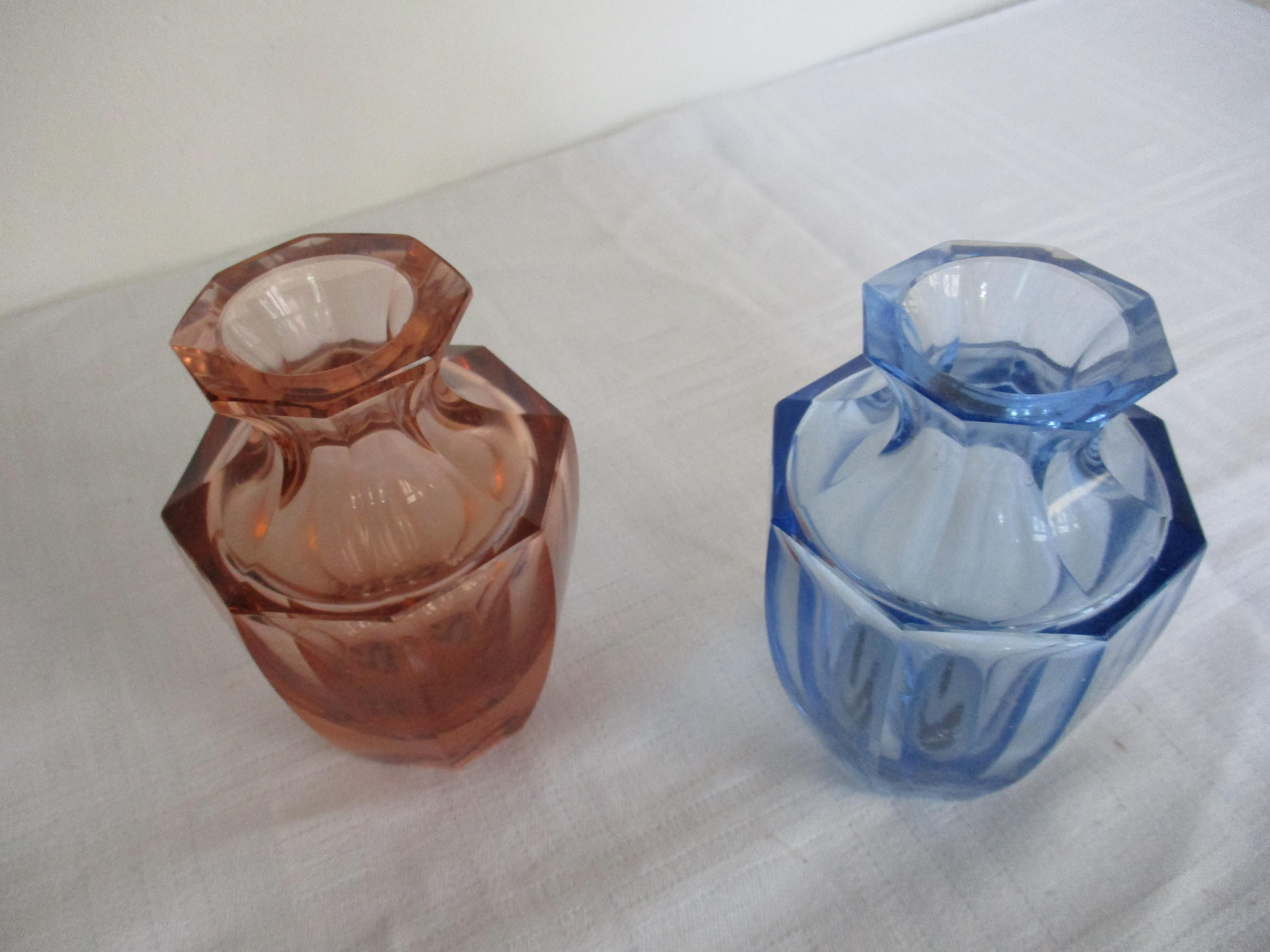 Fait main Vase en verre Moser Art Déco des années 1930 en vente