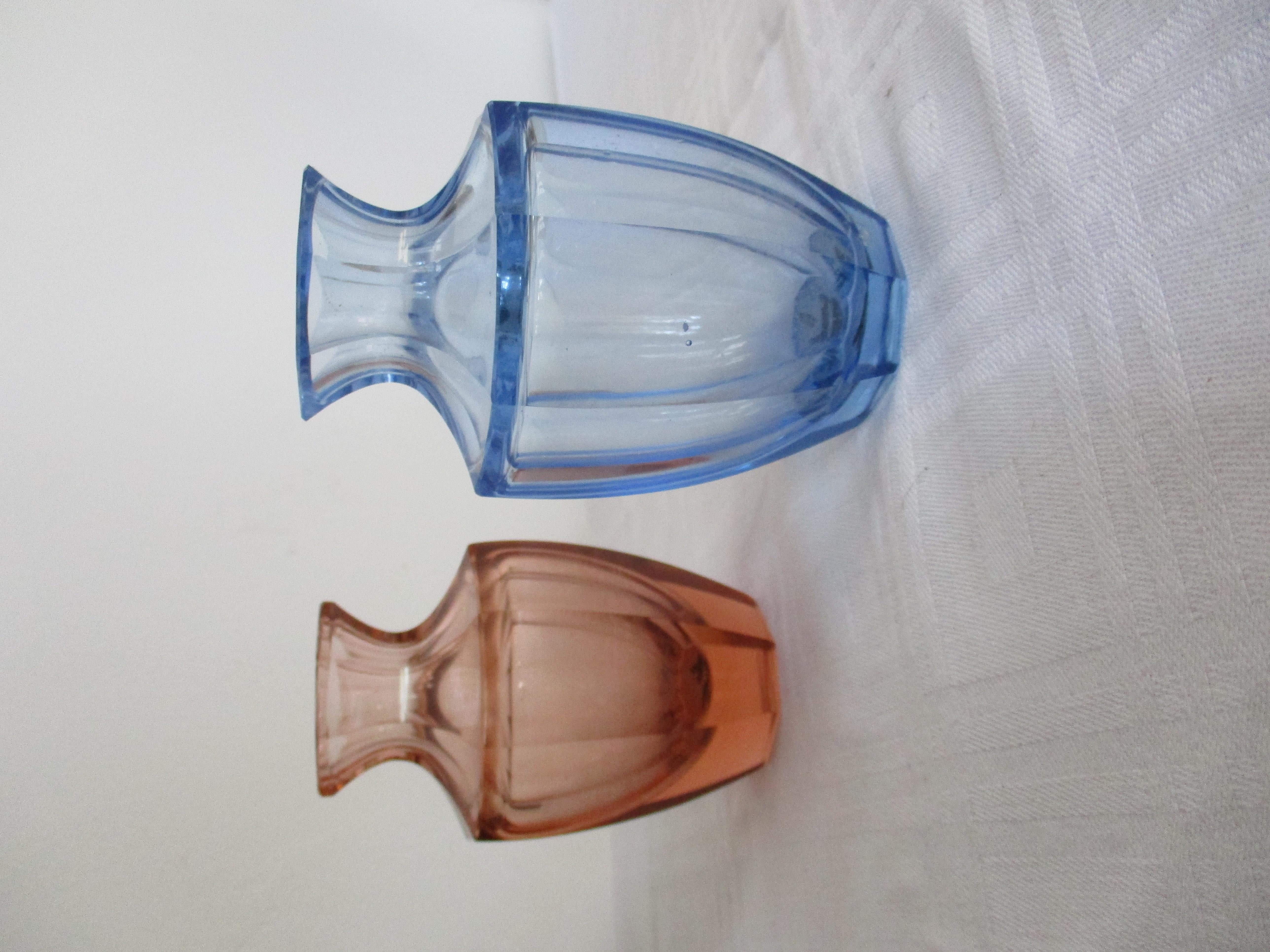 20th Century Art Deco Moser Glass Vase 1930s For Sale