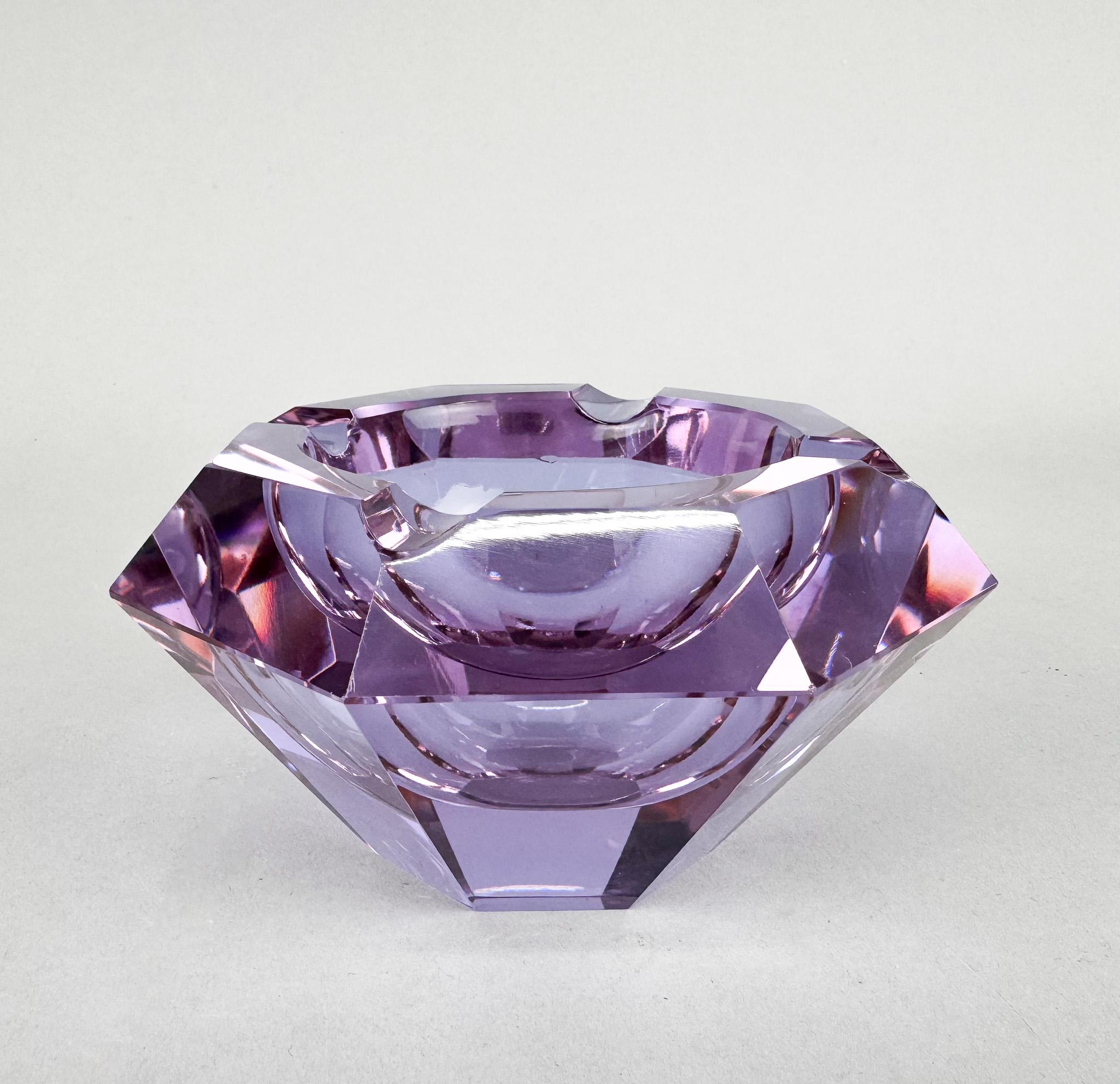 Art Deco Moser Neodymium Glass Ashtray 2