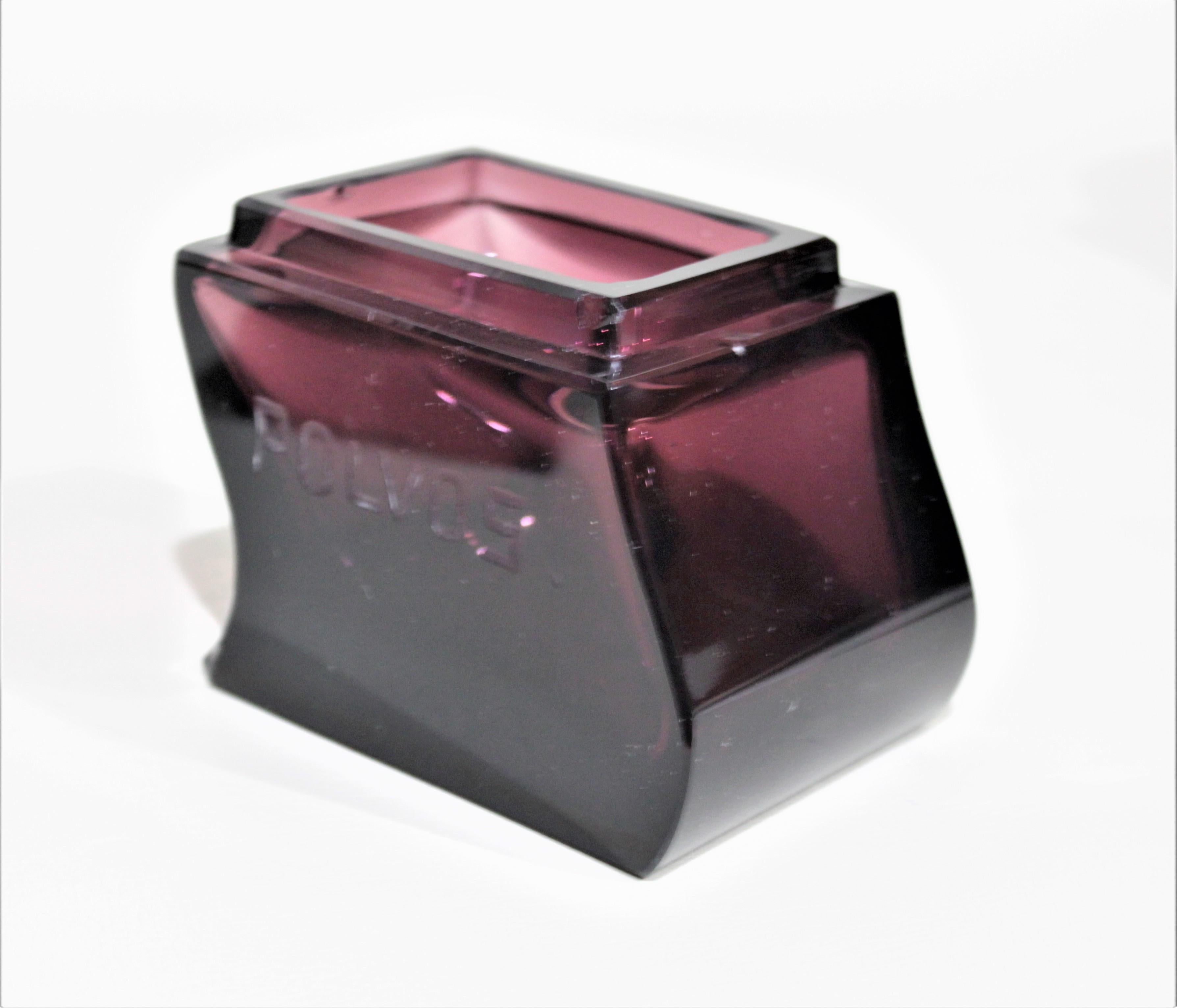 Art Deco Moser Style Interlocking Amethyst Crystal Perfume Bottles and Jar Set For Sale 6