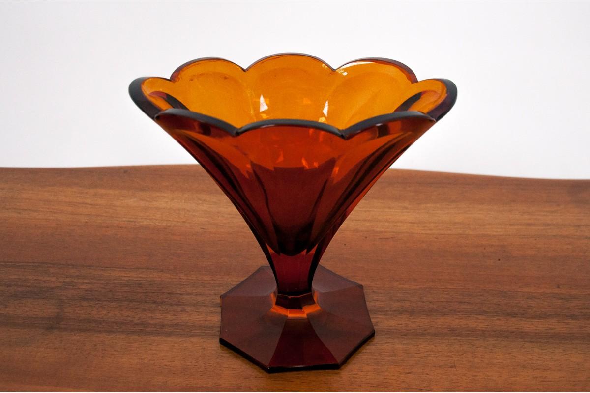 Art Deco Moser Vase, Czechoslovakia, 1950s In Good Condition In Chorzów, PL