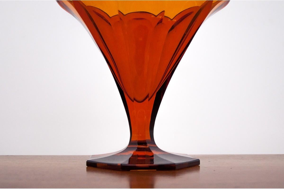 Crystal Art Deco Moser Vase, Czechoslovakia, 1950s