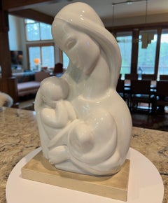Art Deco “Mother and Child” Ceramic Sculpture, Attributed to Waylande Gregory