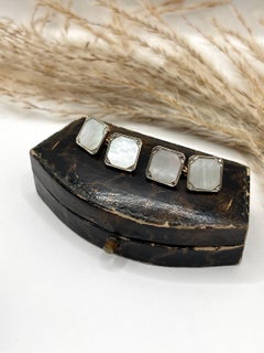 Art Deco Mother of Pearl Cufflinks 9ct Yellow Gold with 18ct White Gold settings