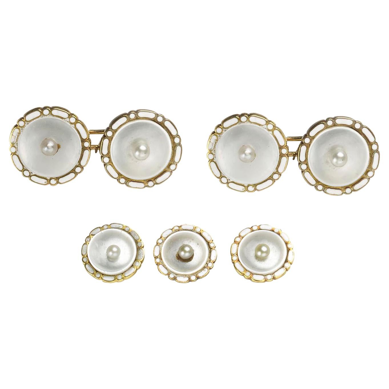 Art Deco Mother of Pearl Dress-Set