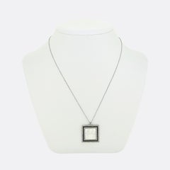 Art Deco Mother of Pearl Sapphire and Diamond Tutankhamun Pendant Necklace