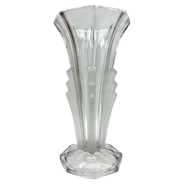Vintage Art Glass Vase, Italy, Transparent Design, 1970s, 21.3 cm For ...