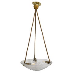 Art Deco Muller Fréres Lunéville ceiling lamp glass bowl, 1930s
