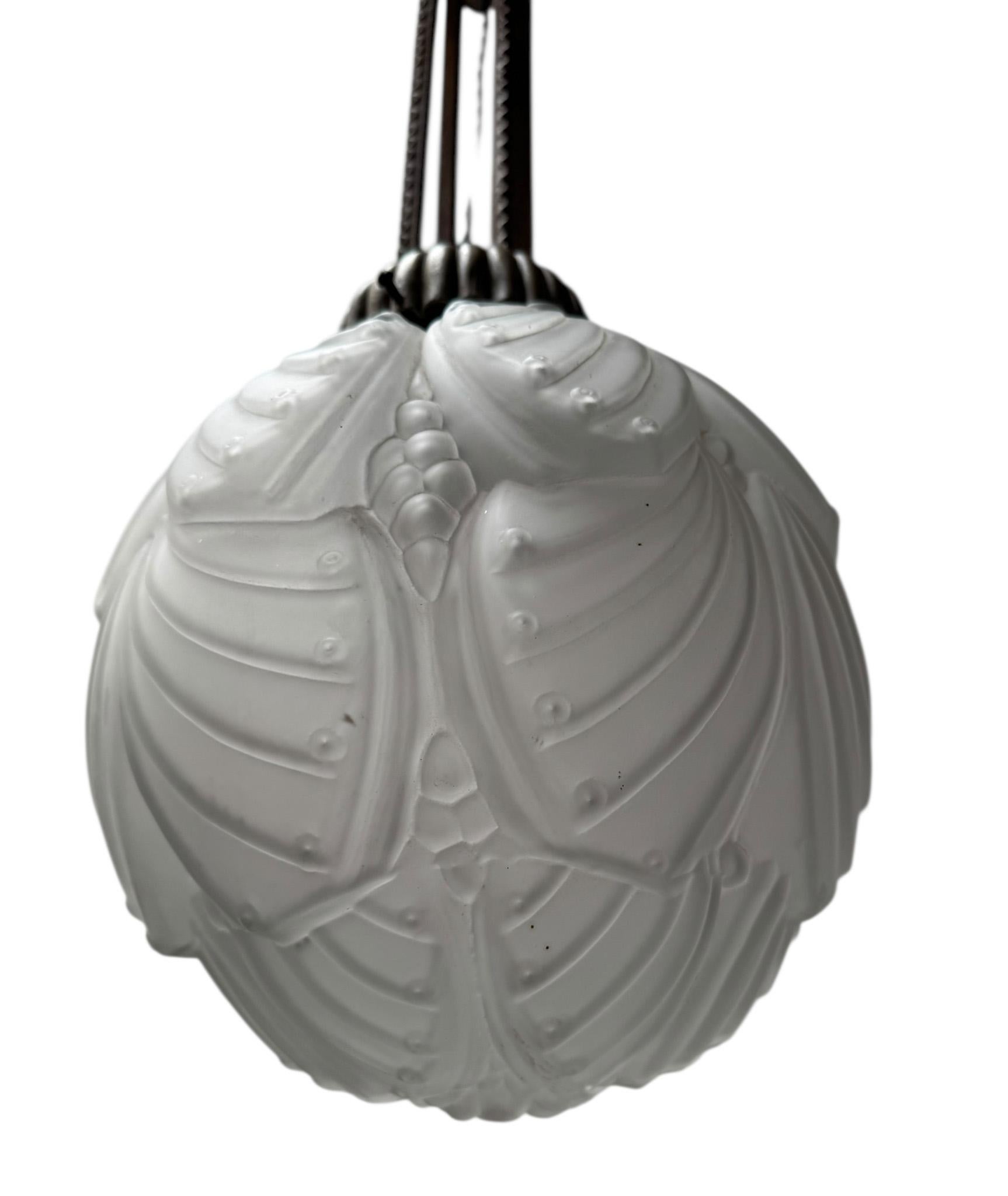 Lampada a sospensione in stile Art Déco Muller Frères Luneville, anni 30 in vendita 6